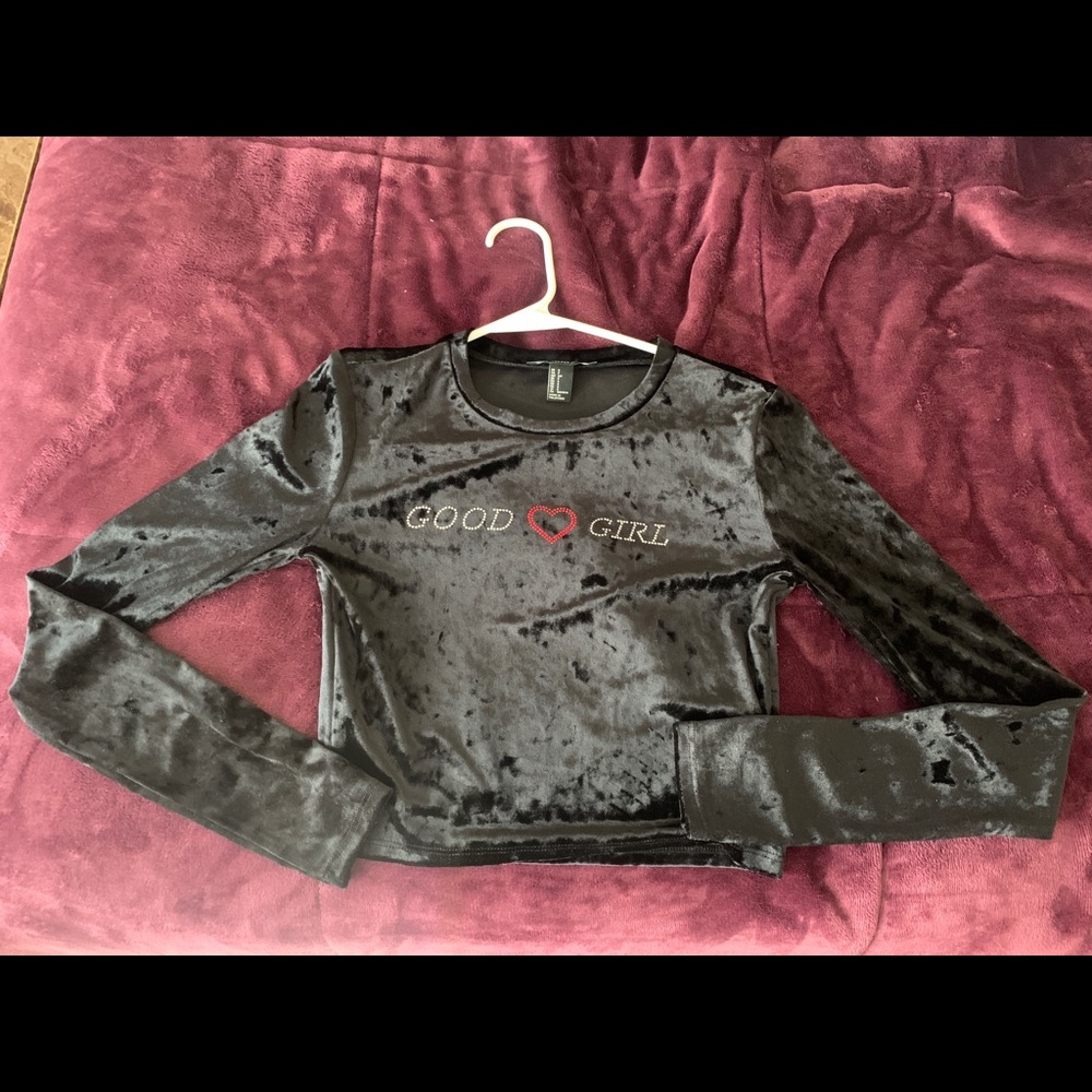 Good Girl Long Sleeve Crop Top